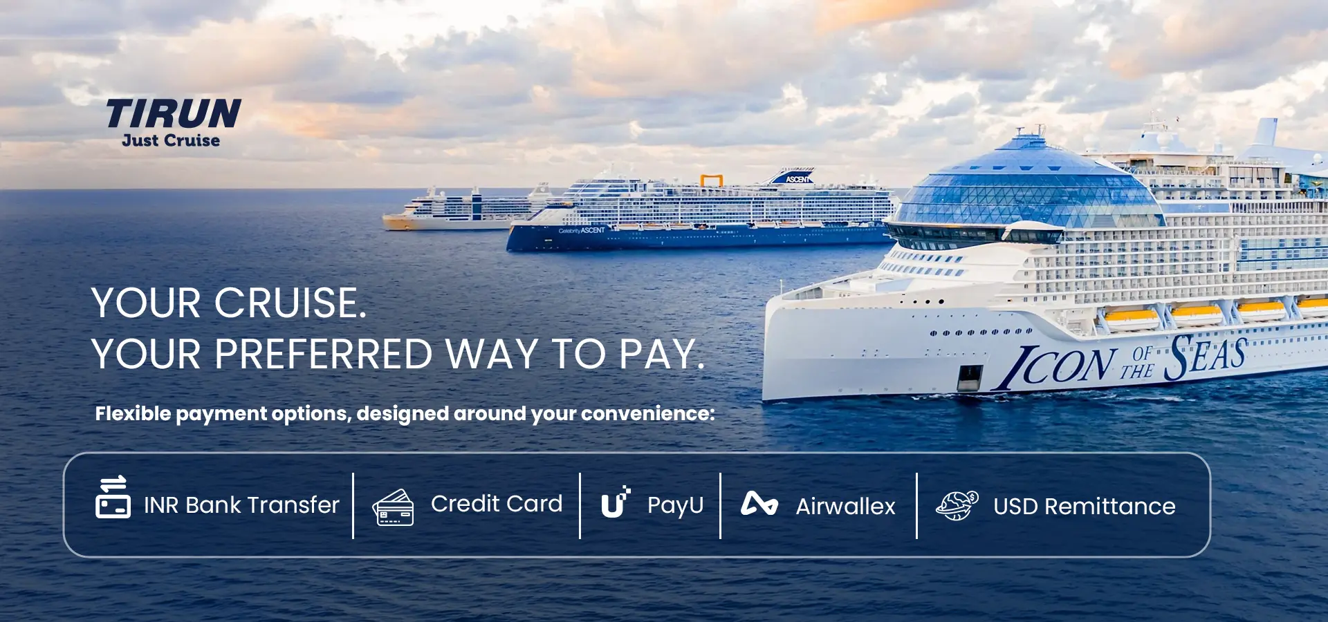 Flexible payment options on cruise bookings
